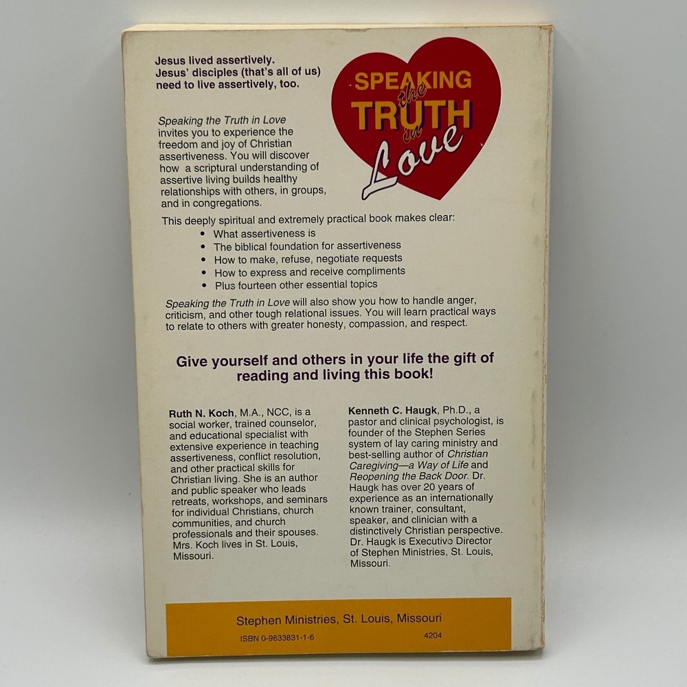Speaking the Truth in Love How to Be an Assertive Christian Koch Haugk Paperback - Picture 6 of 12
